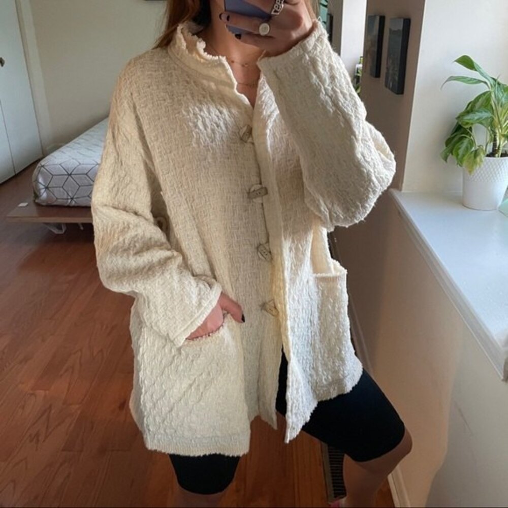 Michel Leger Brocade Collared Toggle Button-Down … - image 6